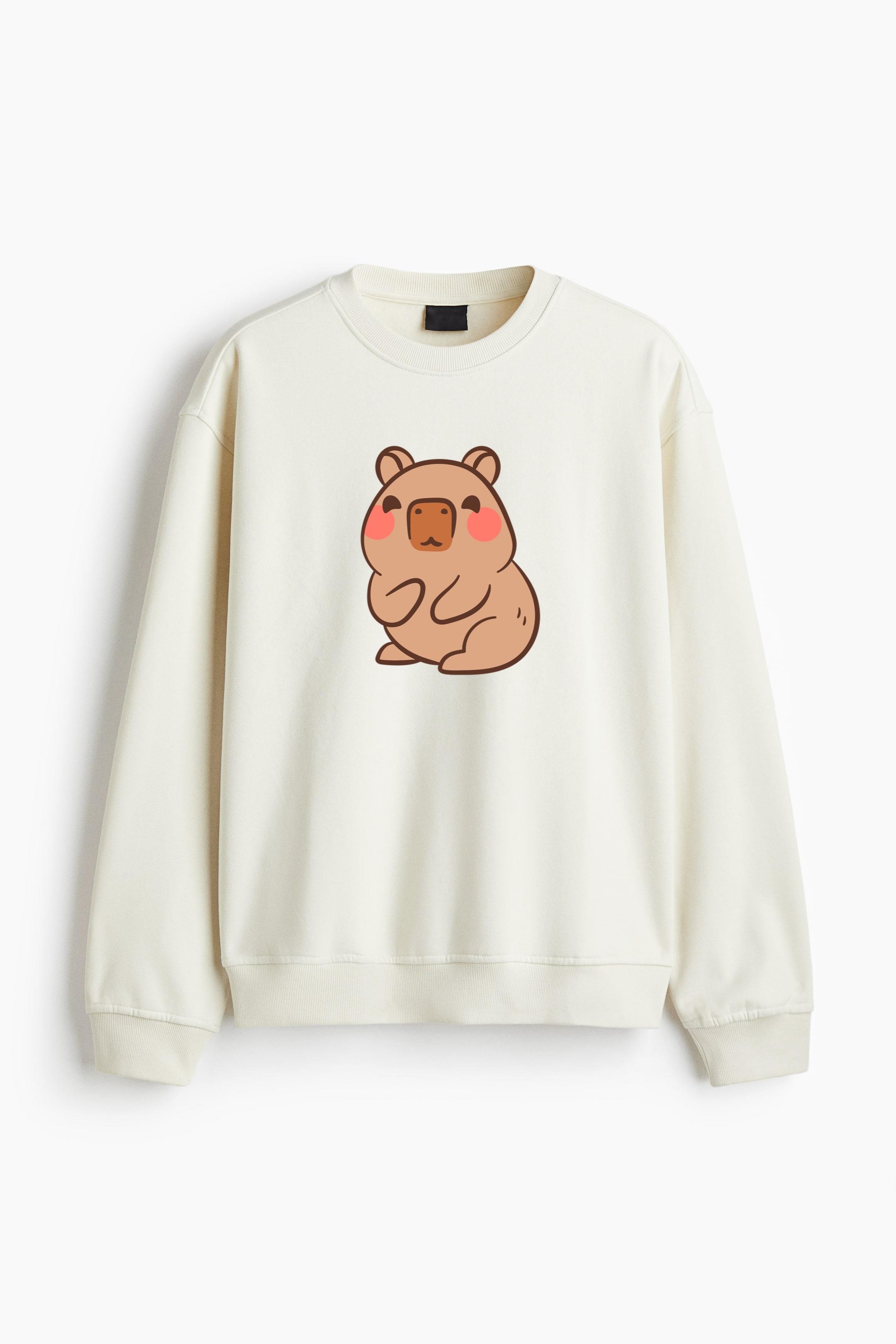 Adorable Cute Bear Illustration Regular Fit Printed Sweatshirt - Image 3