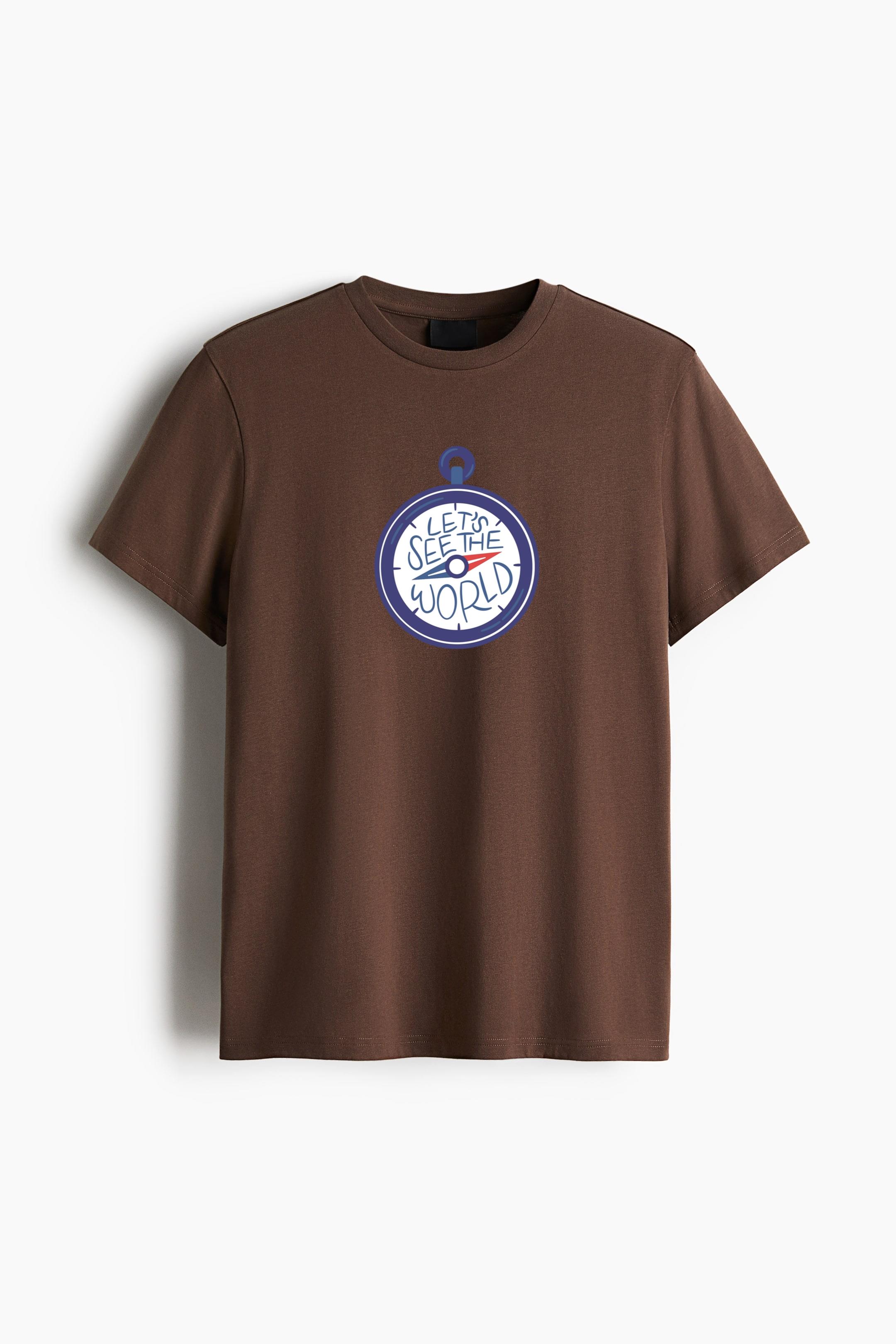 Adventure Themed Compass Illustration With Motivational Quote Classic Regular Fit T-Shirt - Image 4