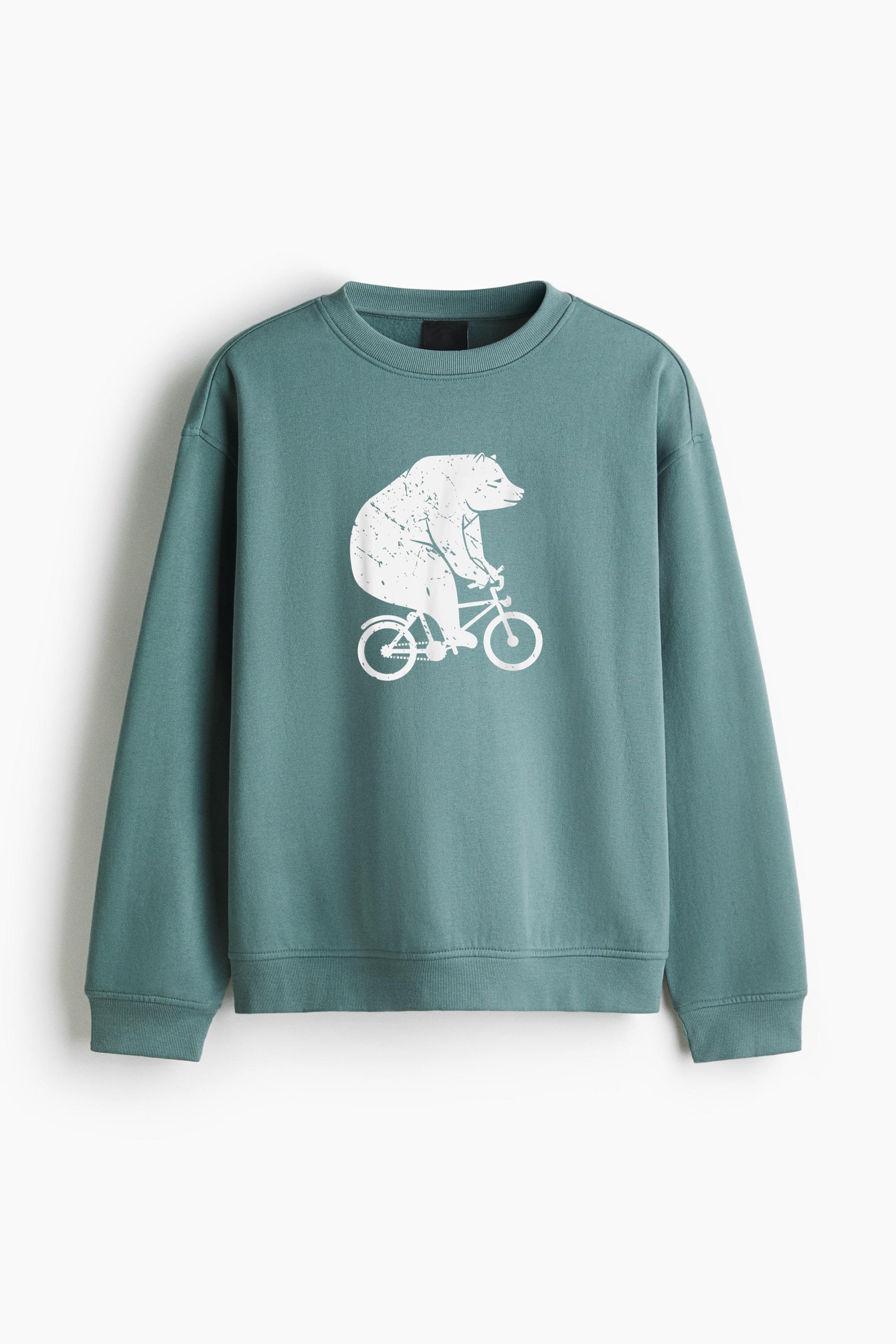 Bear Cyclist Biker Regular Fit Printed Sweatshirt - Image 4