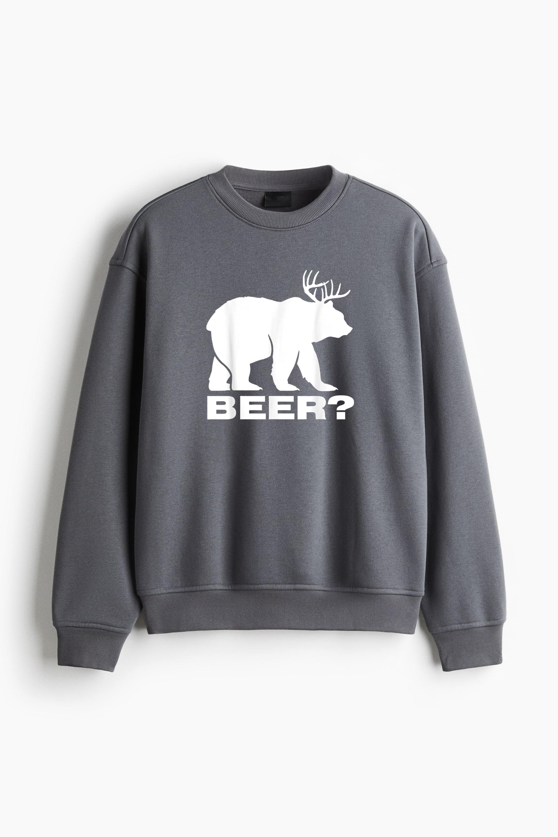 Beer Bear Deer Regular Fit Printed Sweatshirt 
