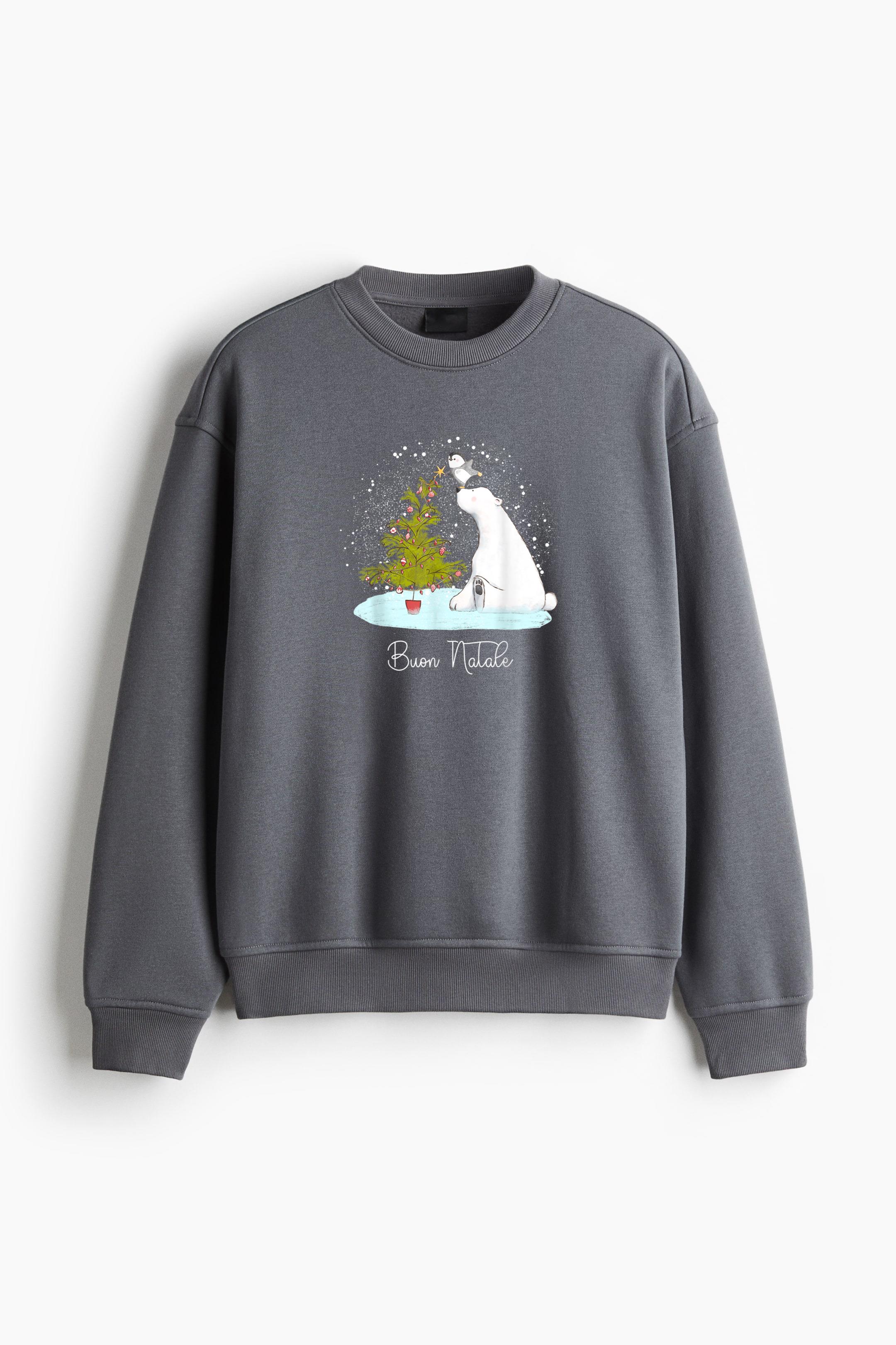 Buon Natale Polar Bear Penguin Christmas Regular Fit Printed Sweatshirt
