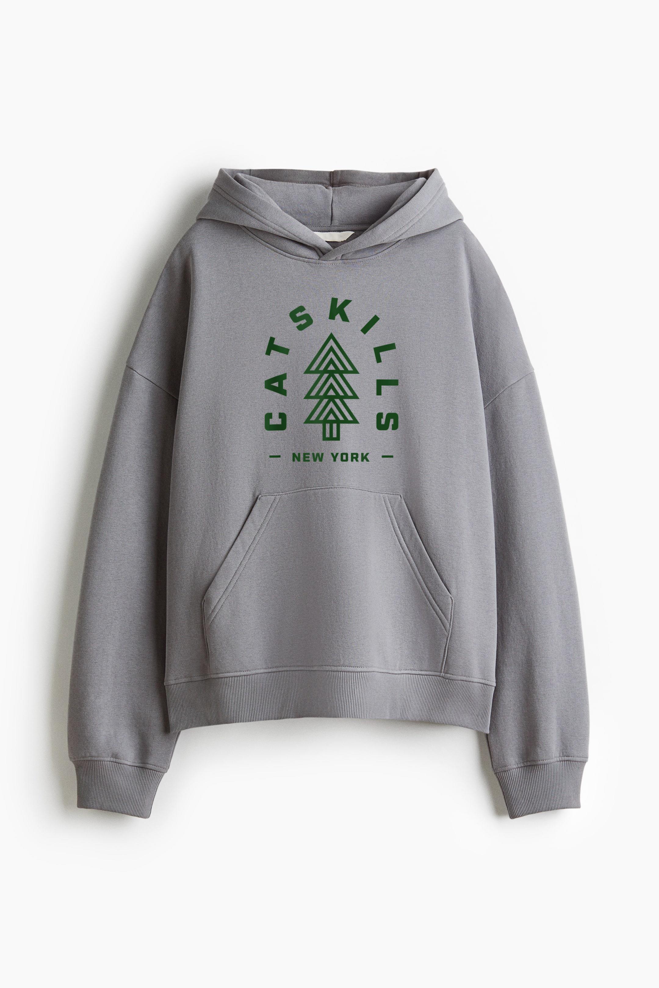 Catskills NY Camping Hiking Loose-Fit Printed Hoodie - Image 3