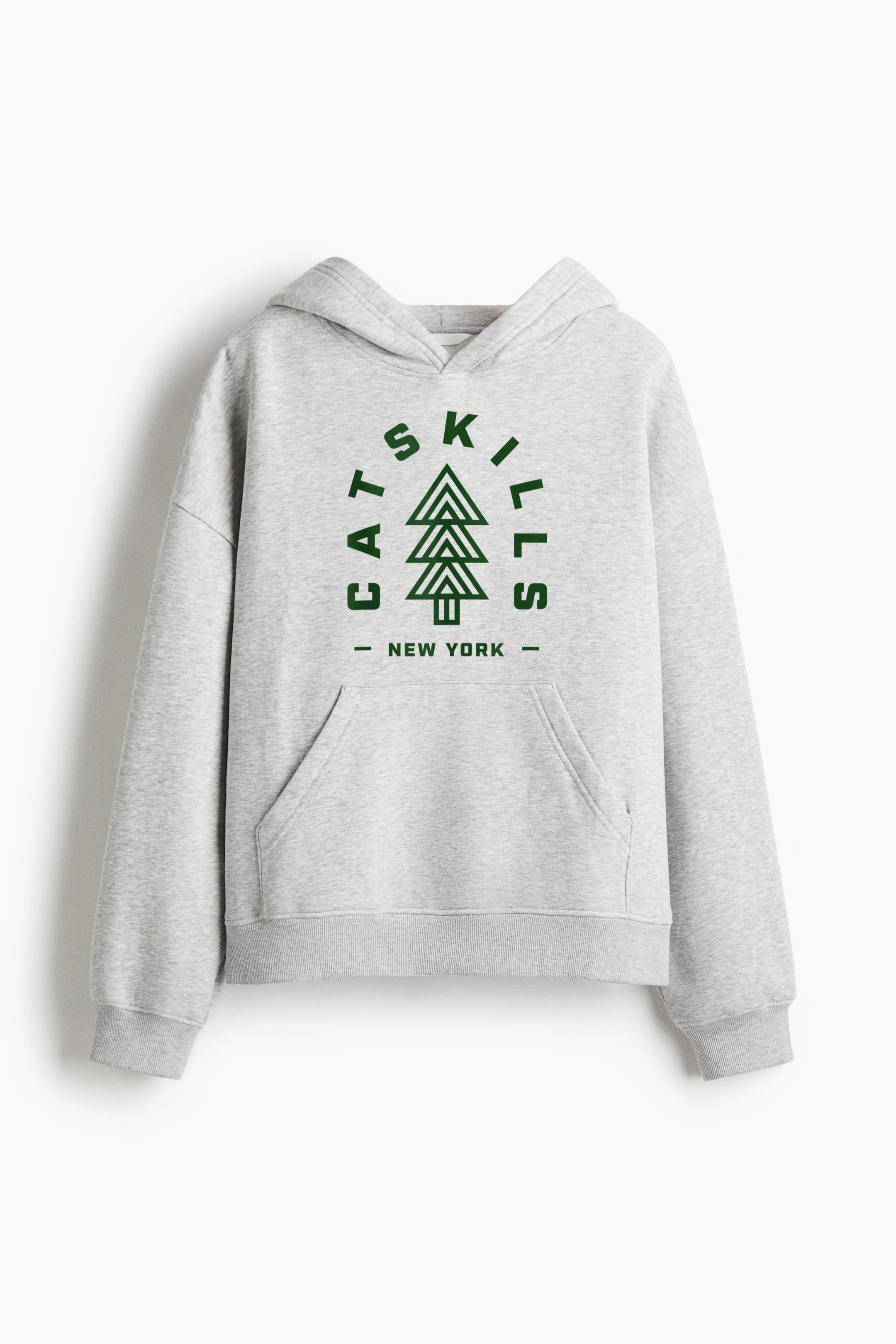 Catskills NY Camping Hiking Loose-Fit Printed Hoodie - Image 4