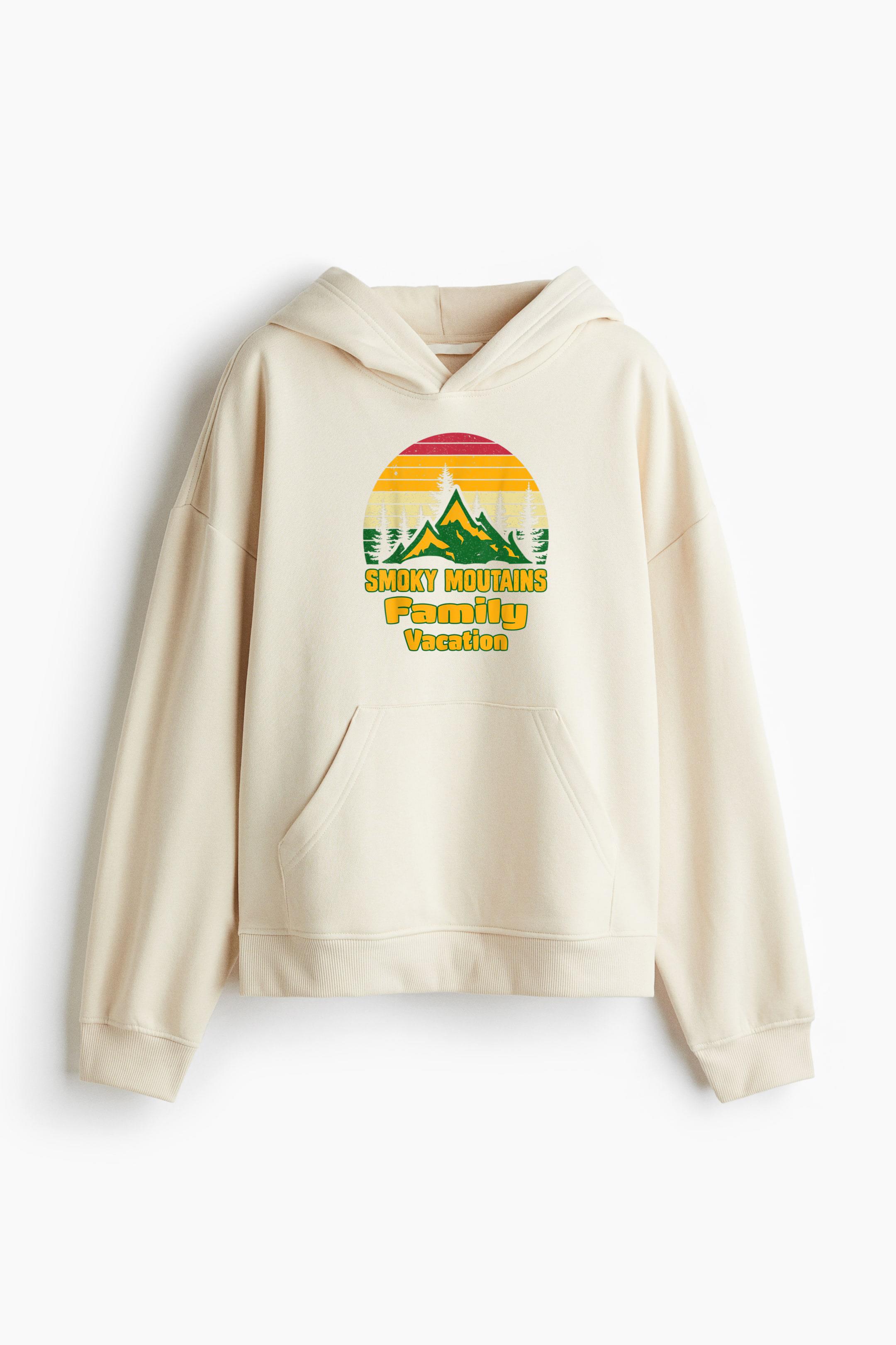 Family Vacation Hiking Camping Loose-Fit Printed Hoodie