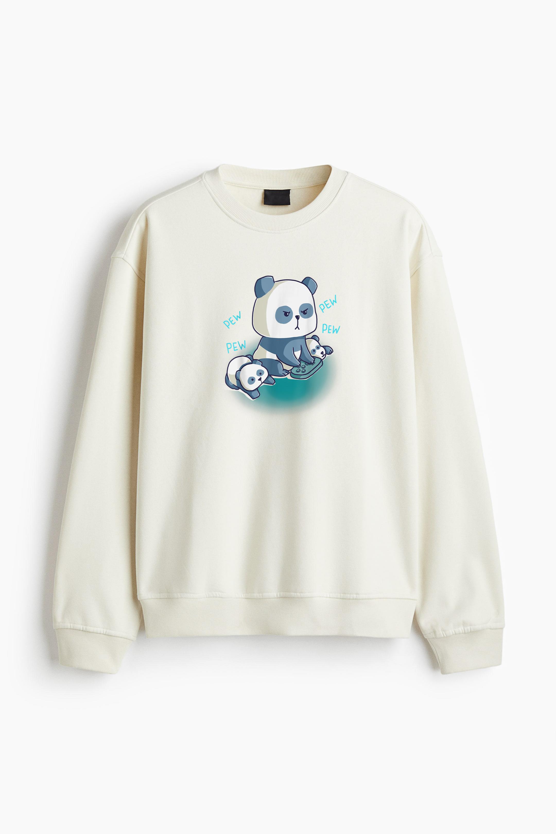 Gamer Parent Child Panda Bear Regular Fit Printed Sweatshirt - Image 3