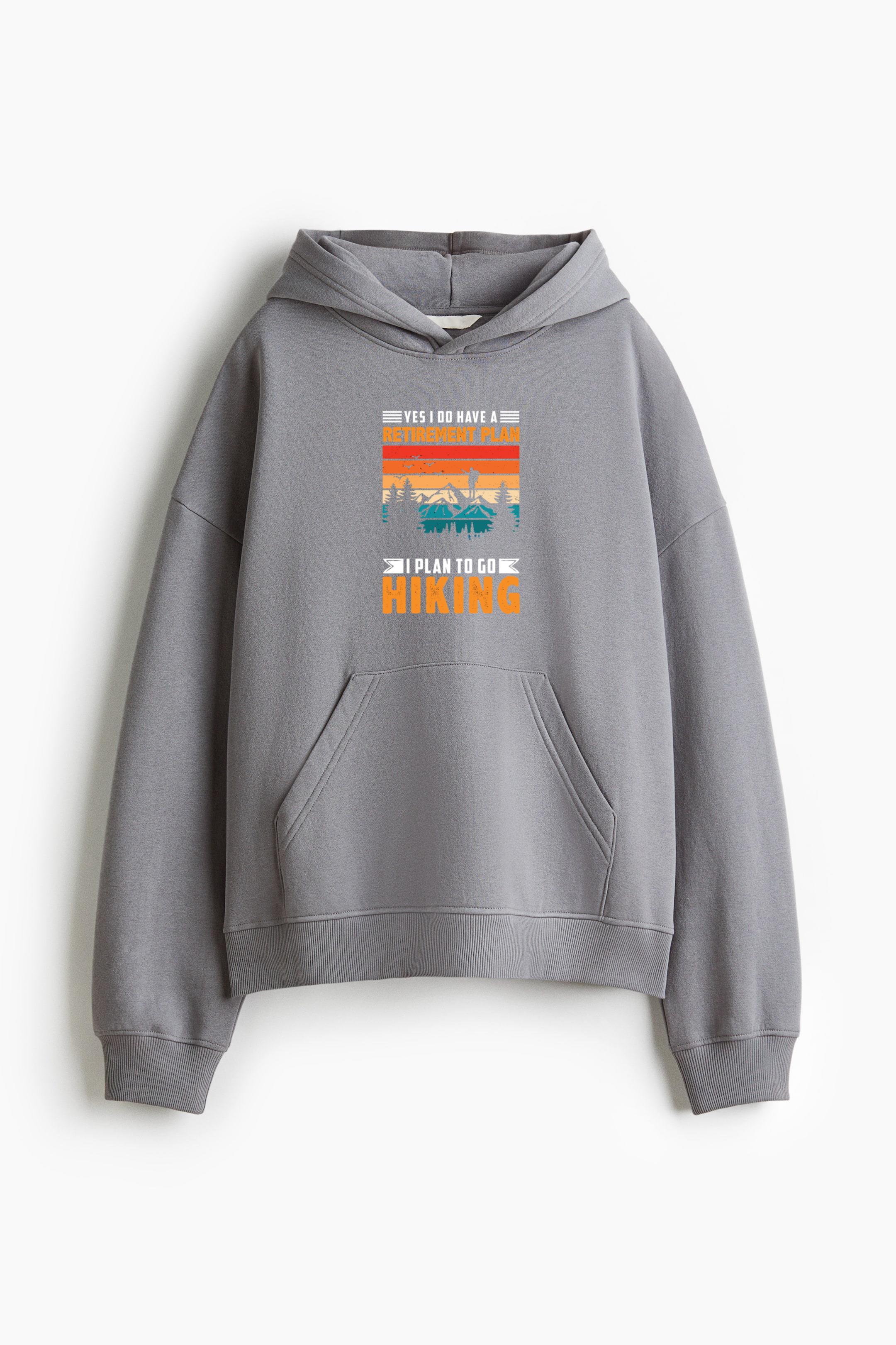 Hiker Hiking Focused Minimal Loose-Fit Printed Hoodie - Image 3