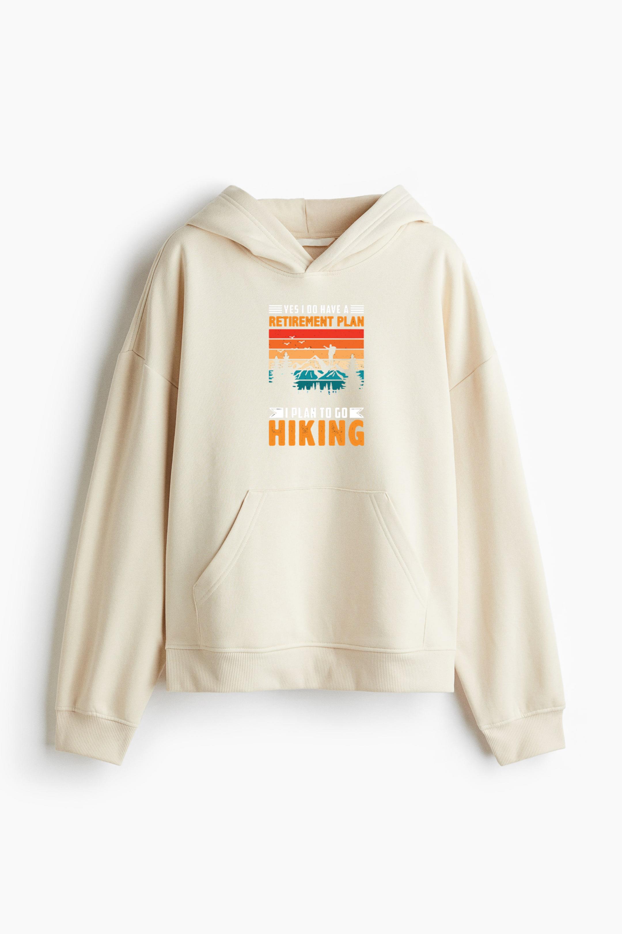 Hiker Hiking Focused Minimal Loose-Fit Printed Hoodie