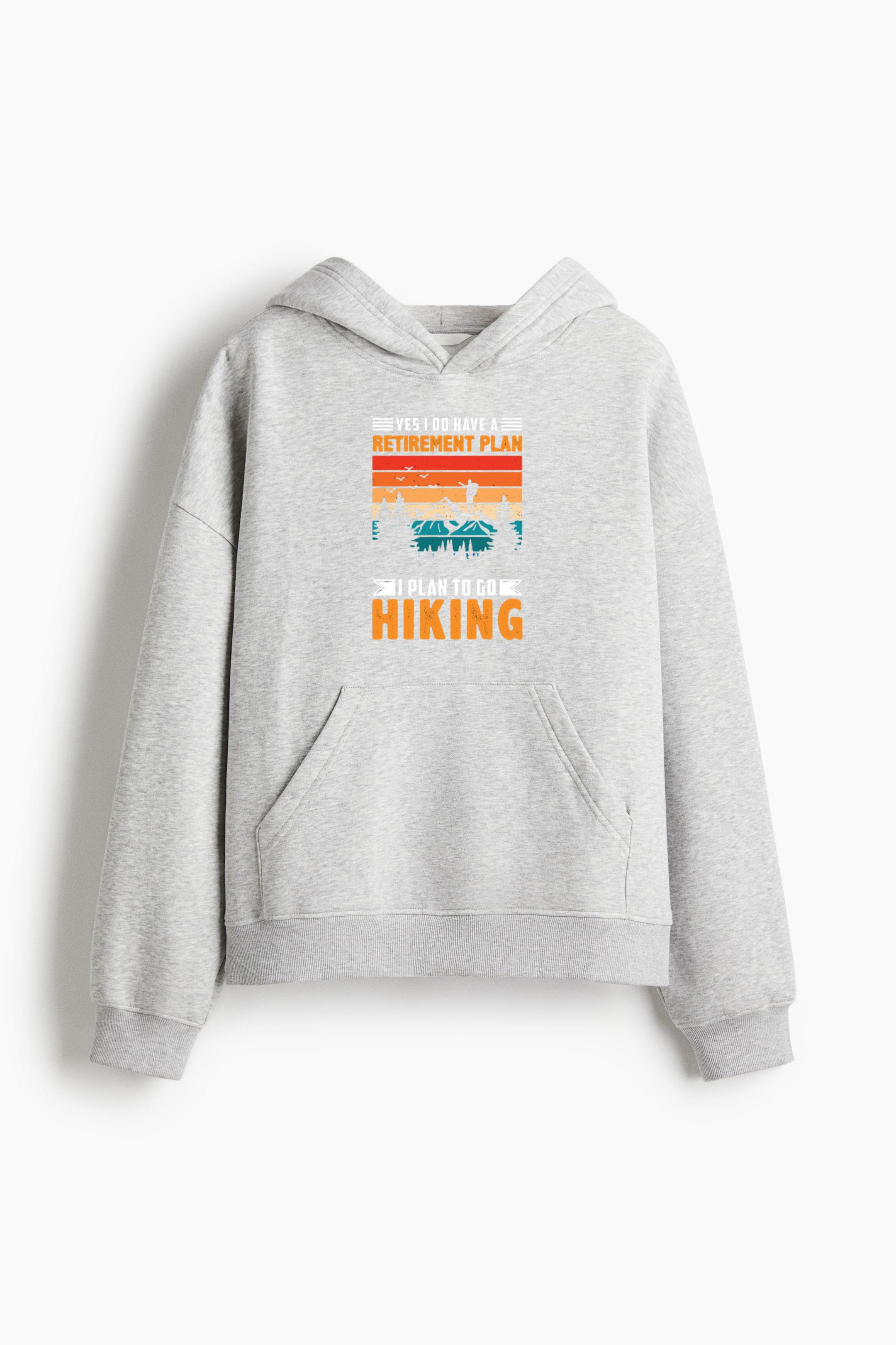 Hiker Hiking Focused Minimal Loose-Fit Printed Hoodie - Image 4
