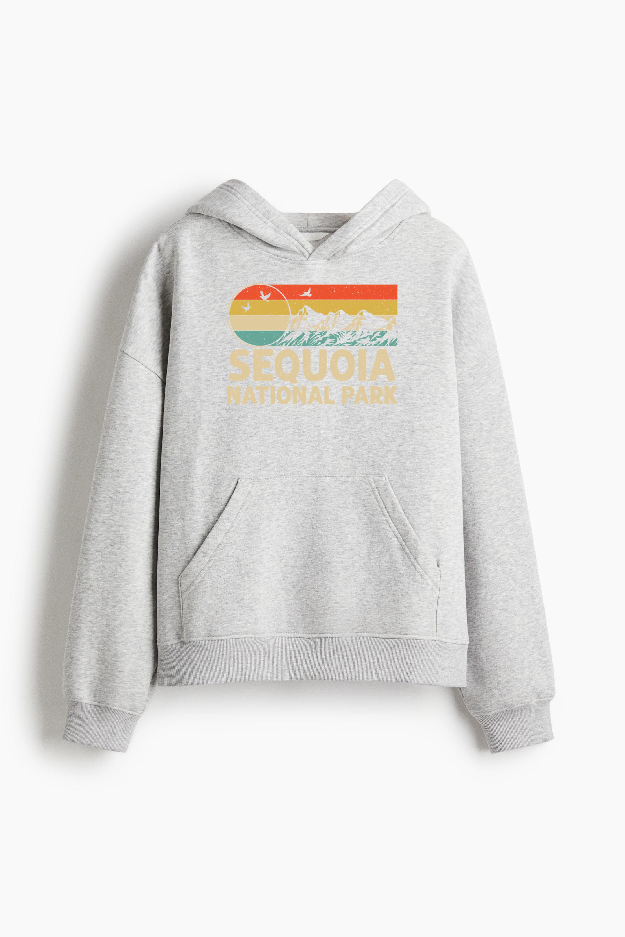 Hiking Camping Retro Style Sequoia National Park Loose-Fit Printed Hoodie - Image 4