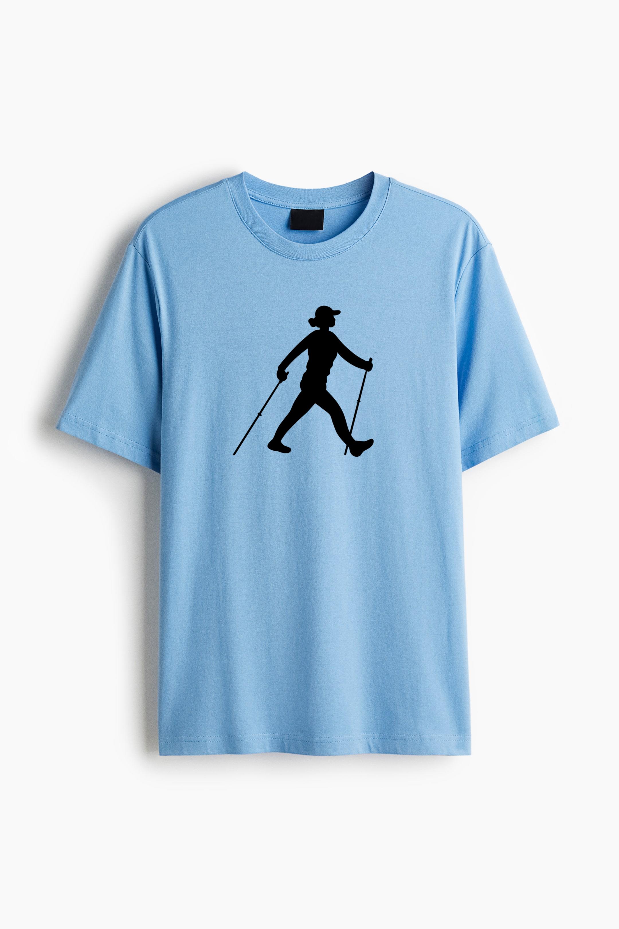 Hiking Woman Silhouette Classic Regular Fit T-Shirt