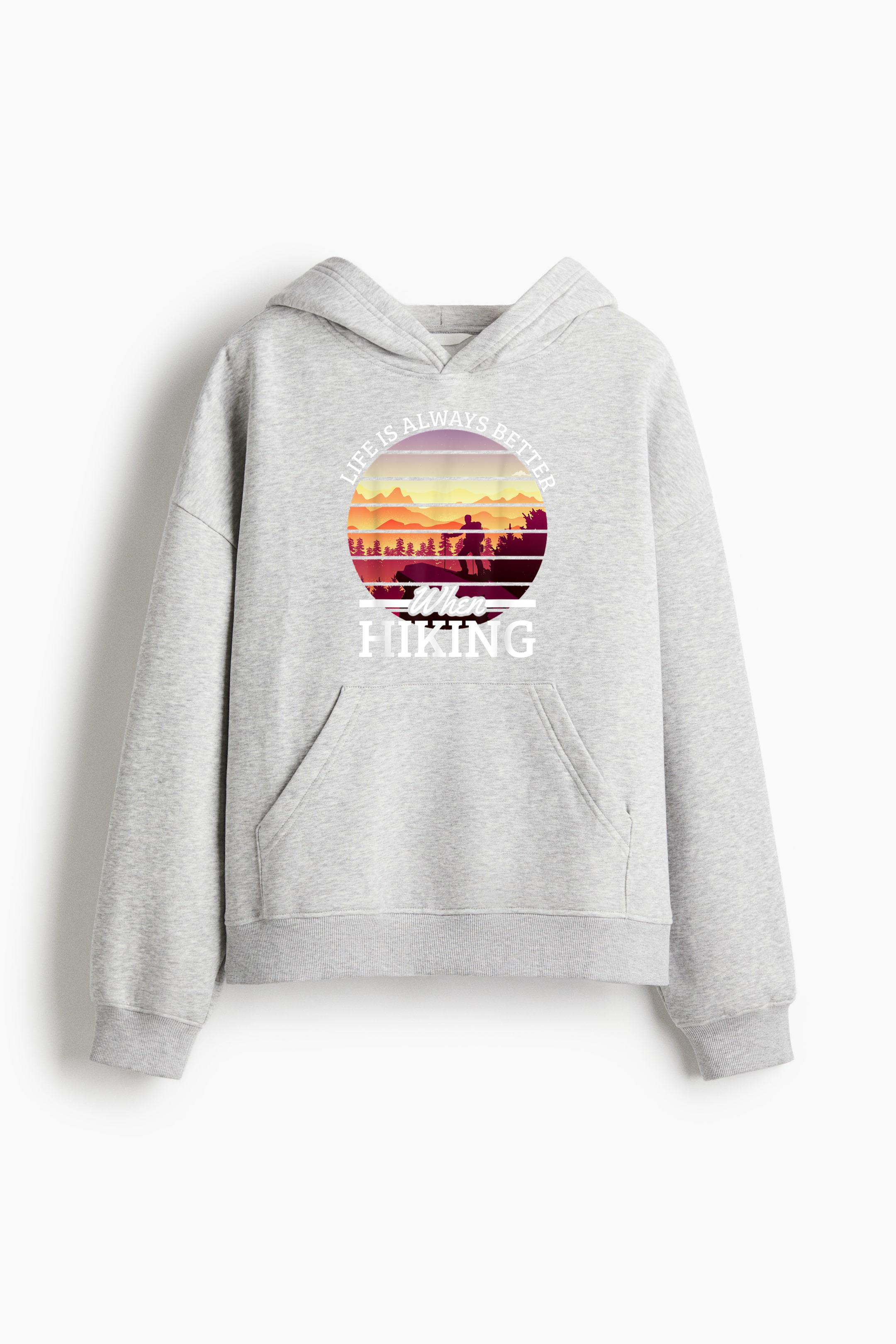 Life Is Always Better Hiking Loose-Fit Printed Hoodie - Image 4