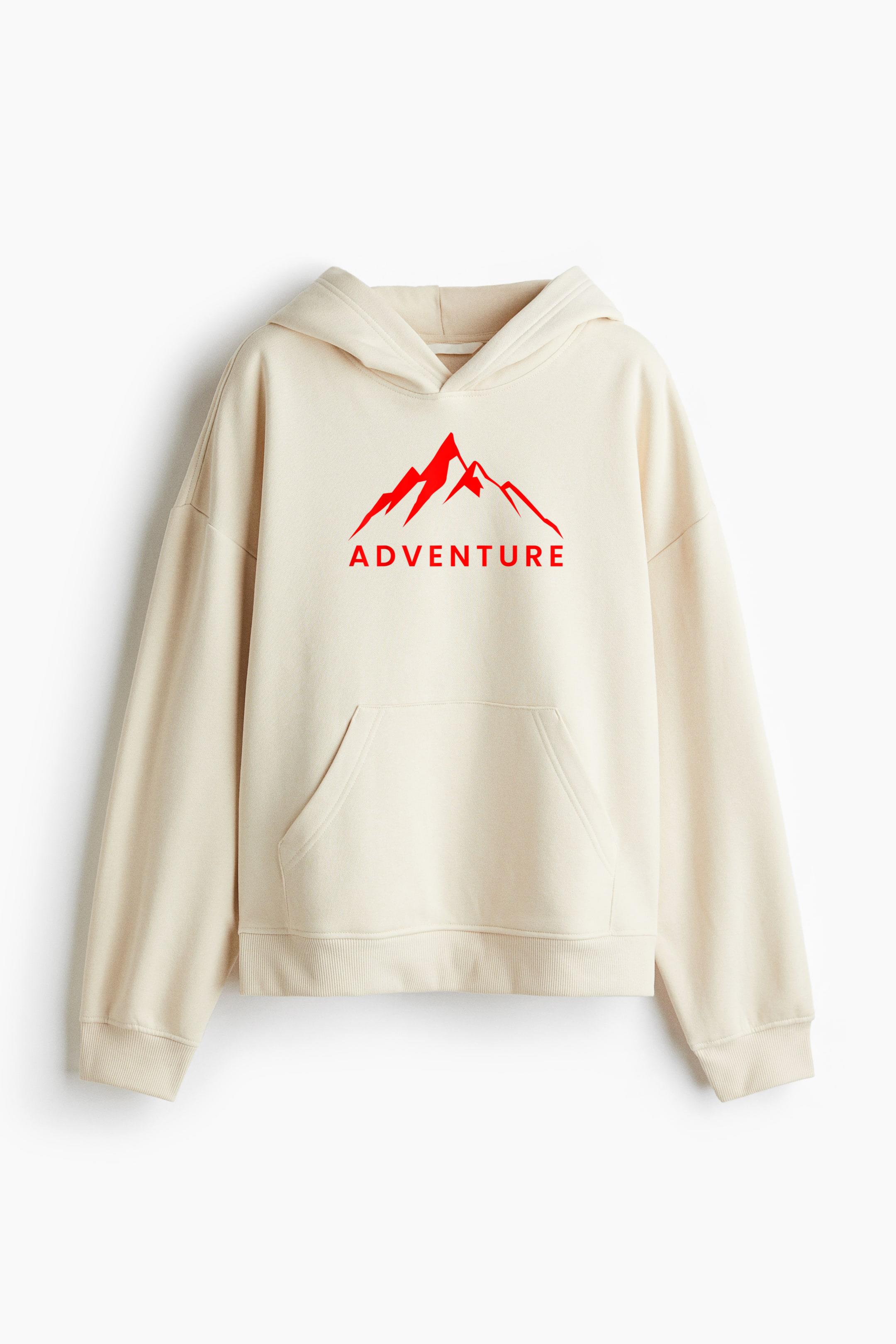 Mountain Adventure Hiking Camping Loose-Fit Printed Hoodie