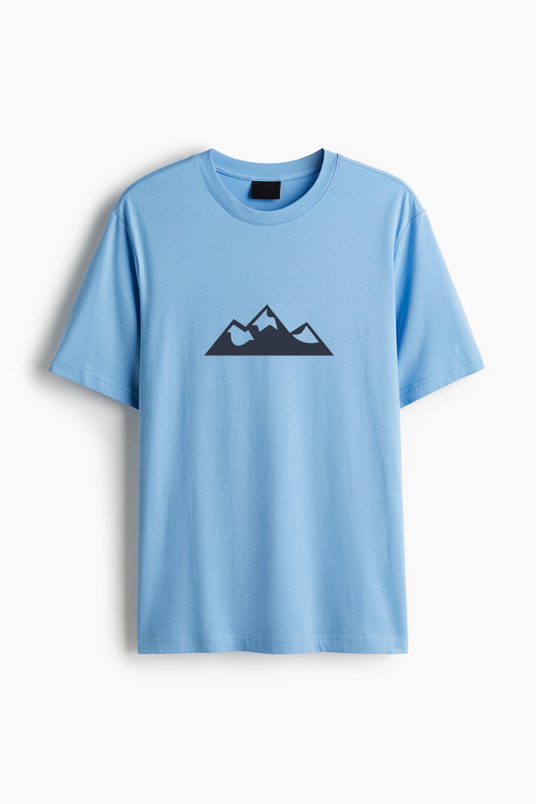 Mountain Climbing Hiking Illustration Badge Classic Regular Fit T-Shirt