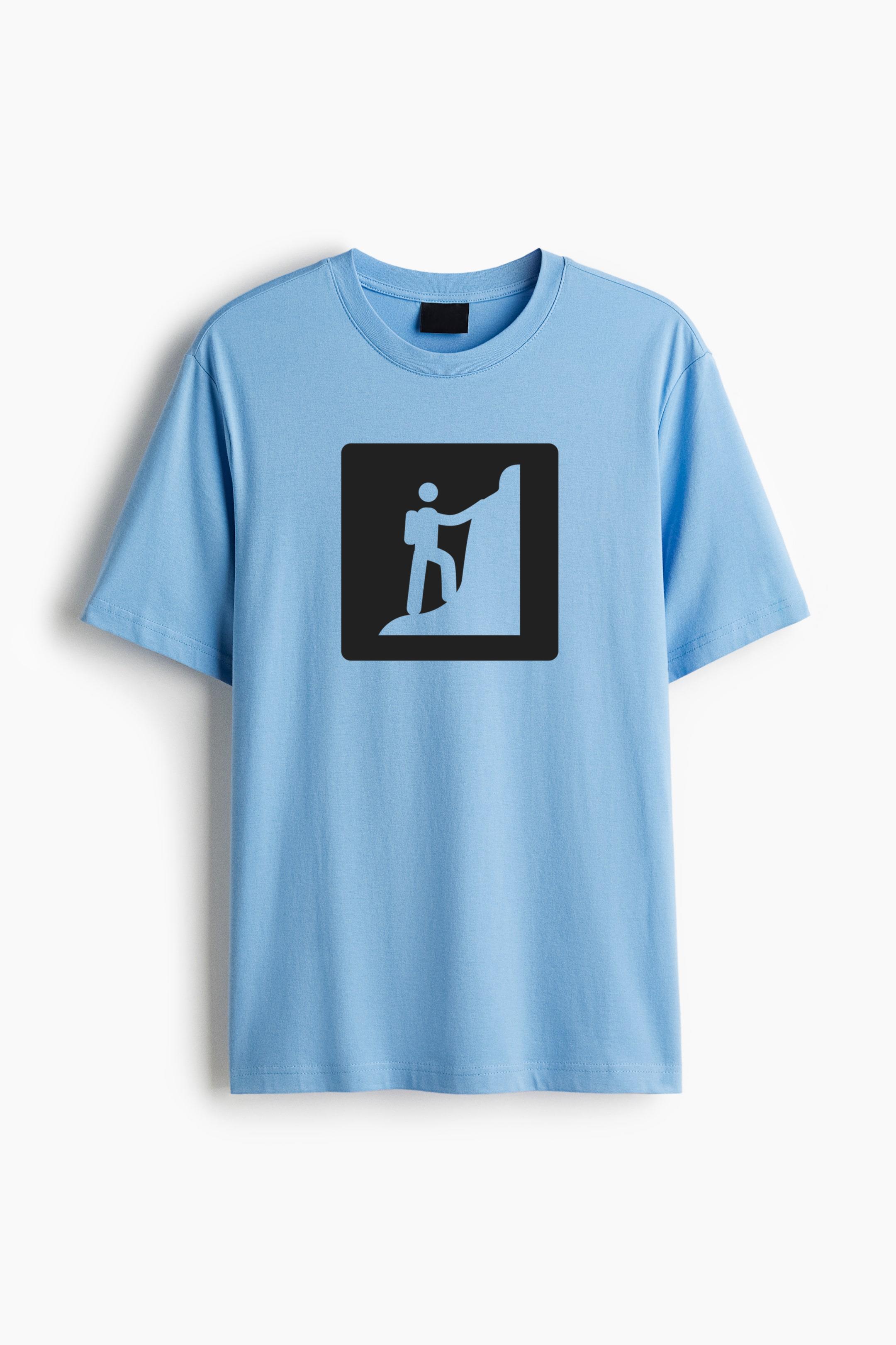Mountain Climbing Square Icon Classic Regular Fit T-Shirt