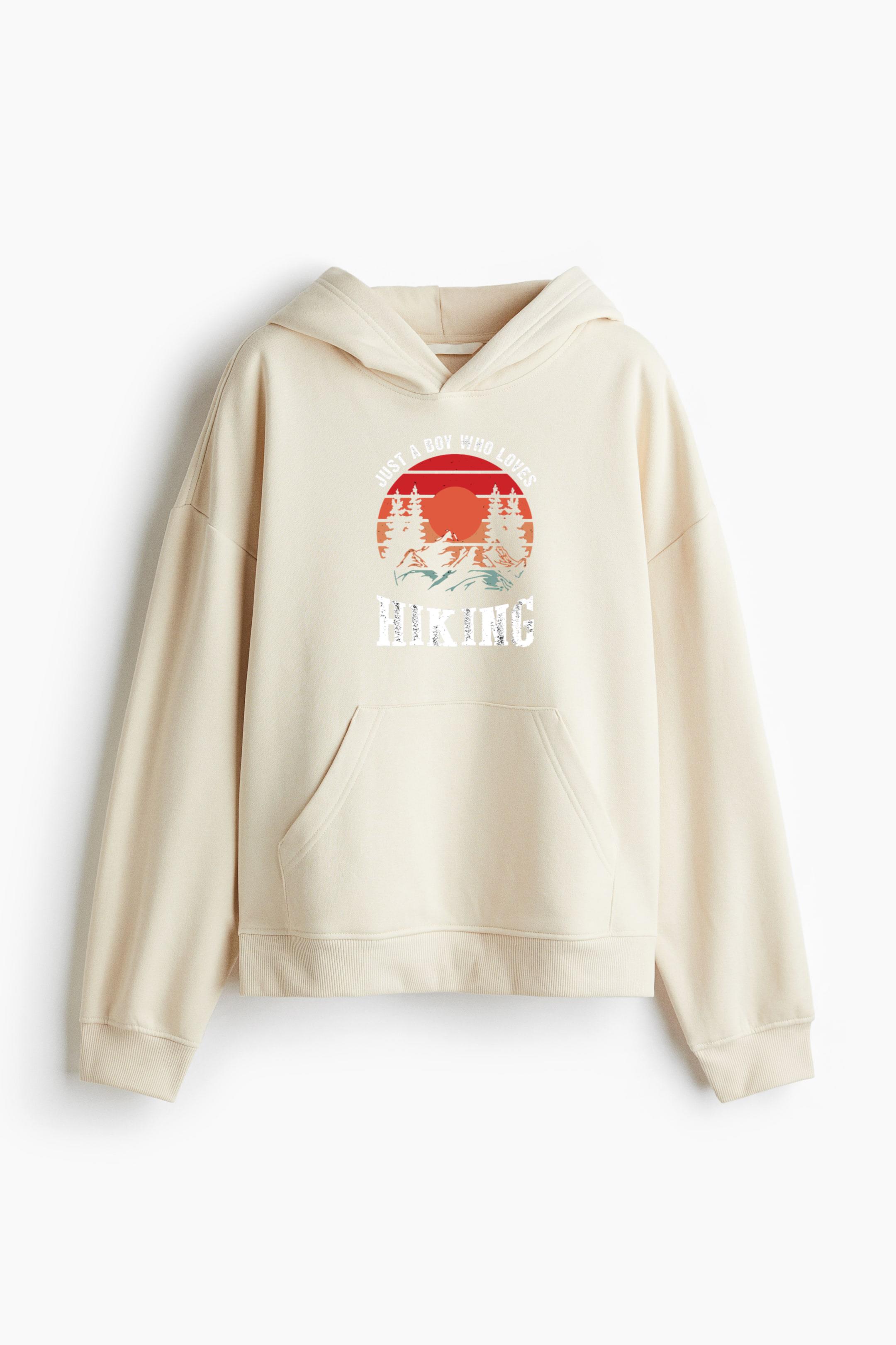 Nature Hiking Energetic Flat Loose-Fit Printed Hoodie