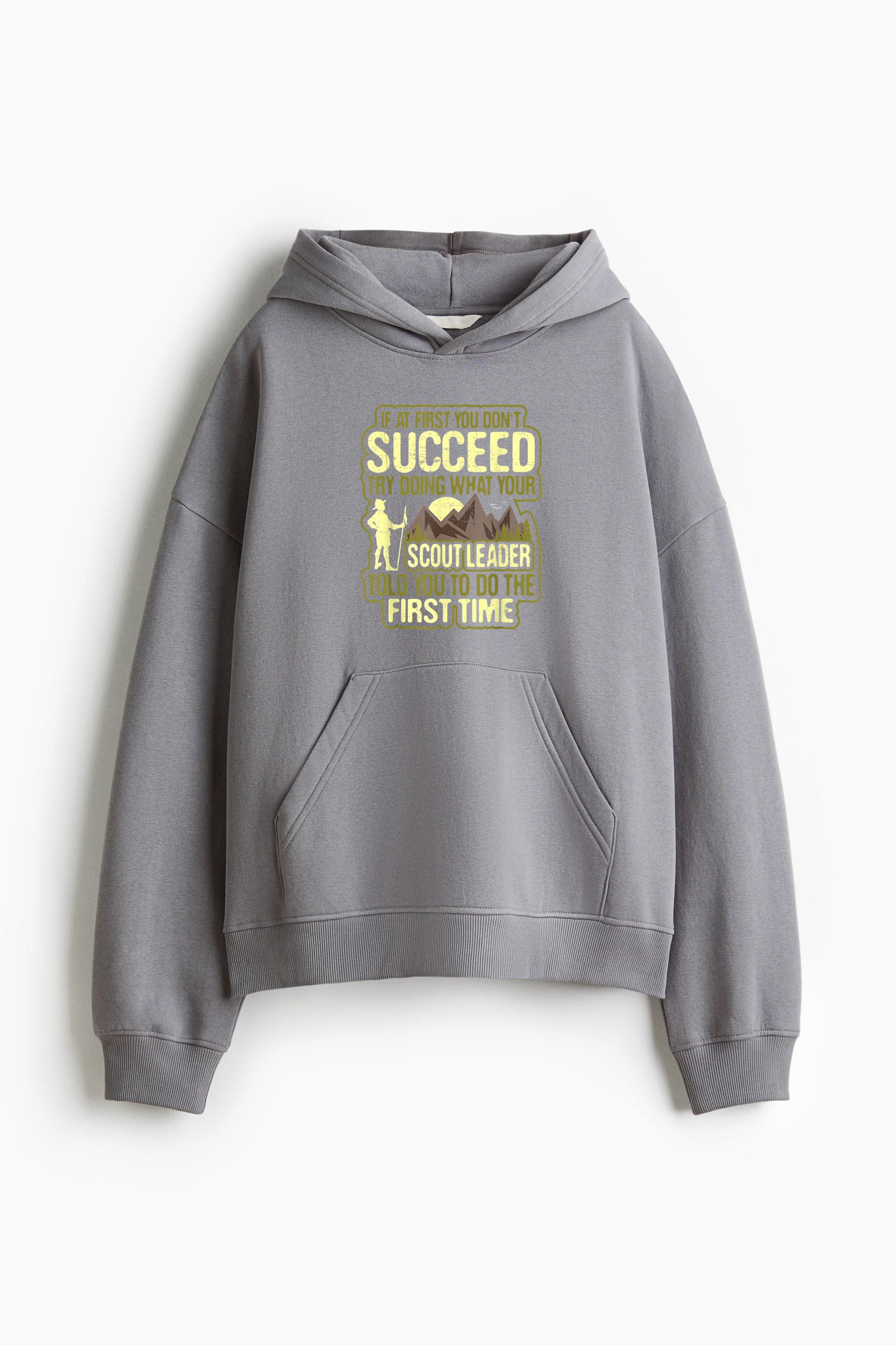 Scout Leader Camping Boy Hiking Loose-Fit Printed Hoodie - Image 3