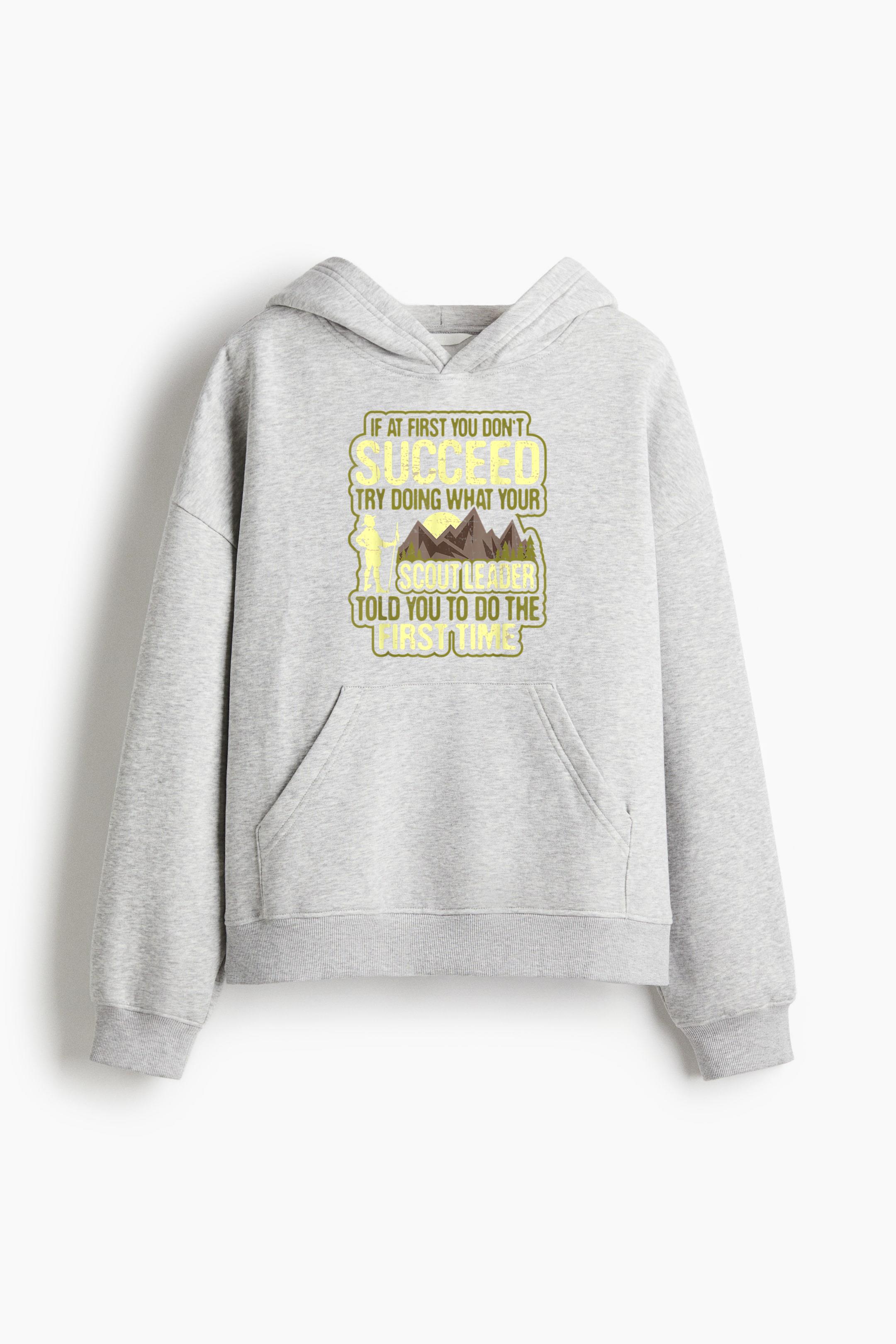 Scout Leader Camping Boy Hiking Loose-Fit Printed Hoodie - Image 4