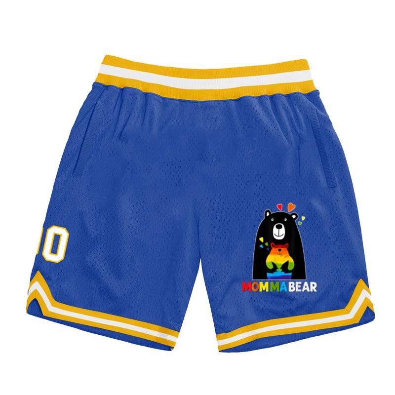Vintage Rainbow Mama Bear Hug Classic Basketball Shorts 