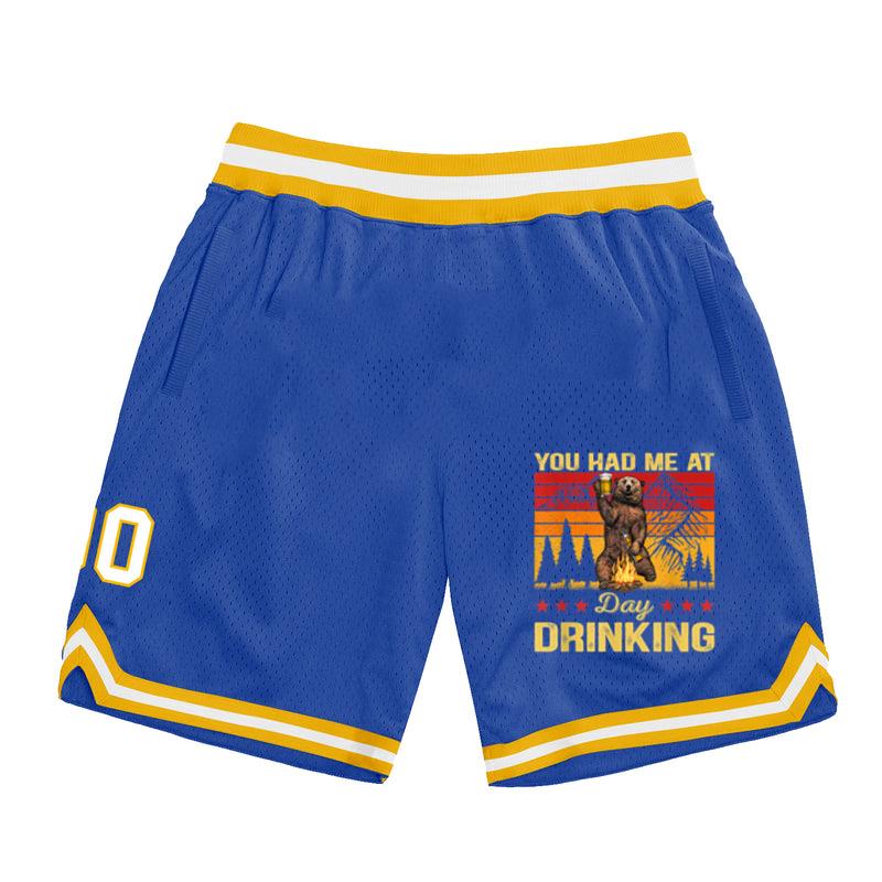 You Had Me At Day Drinking Vintage Bear Drinking Beer Classic Basketball Shorts 