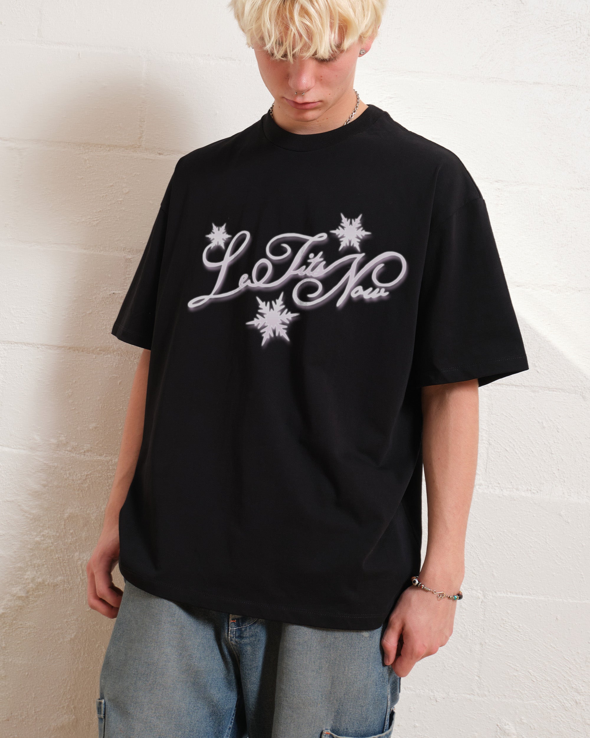Le Tits Now Oversized Graphic Tee - Unisex 90s Boxy Fit 100% Combed Cotton