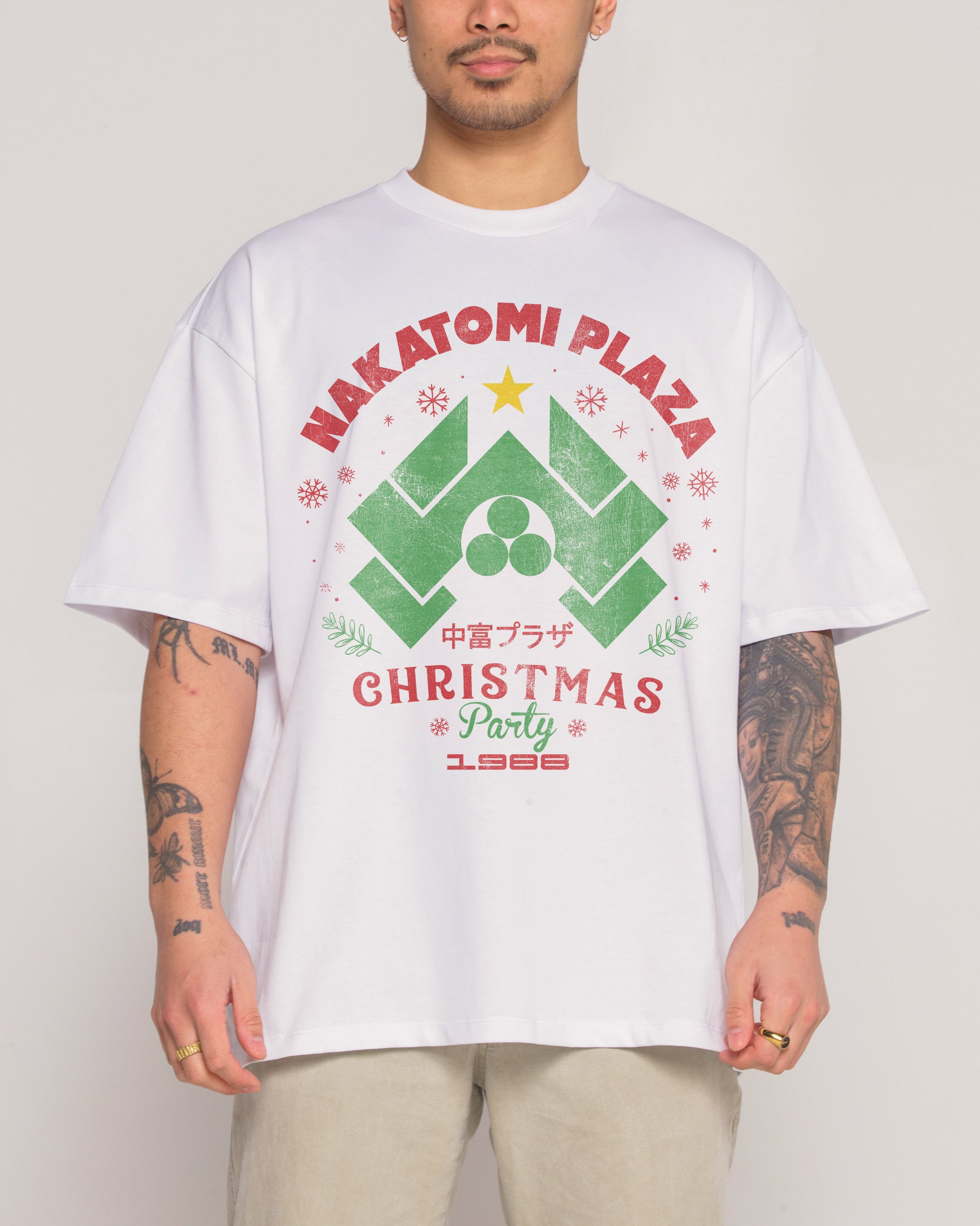Nakatomi Christmas Party 1988 Oversized Graphic Tee - Threadheads 100% Combed Cotton