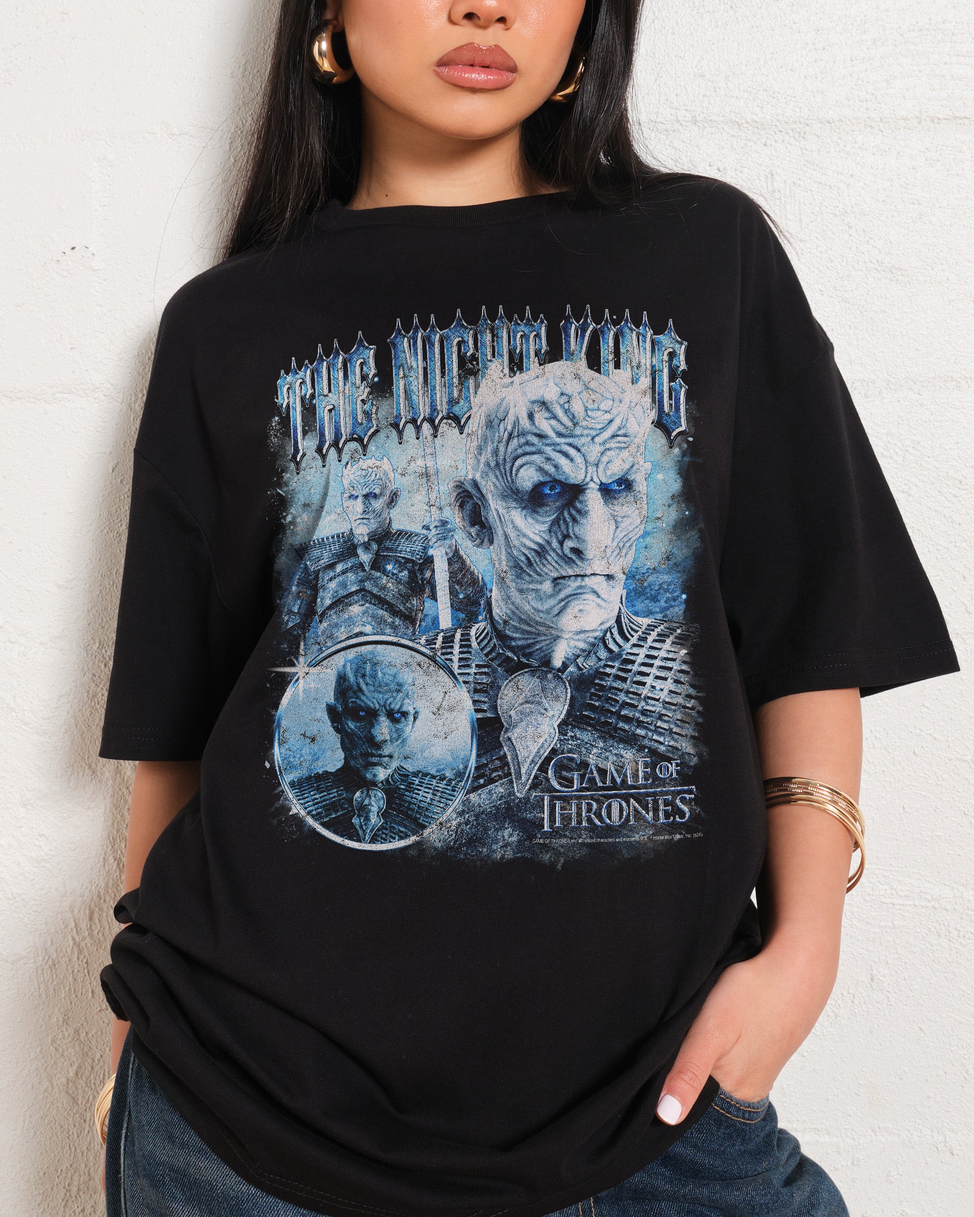 Vintage Night King Oversized Game of Thrones Graphic T-Shirt Unisex 90s Boxy Fit