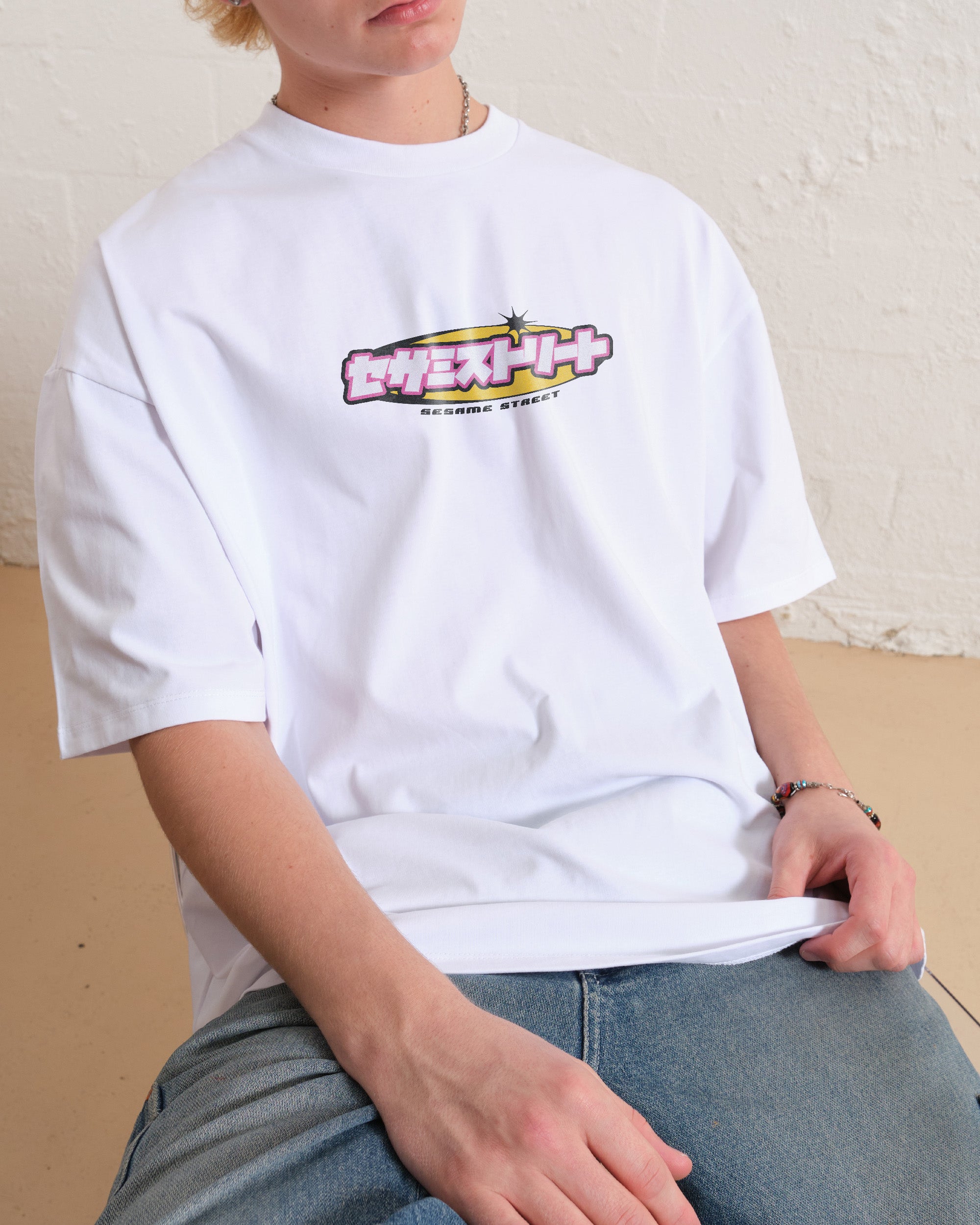 Y2K Sesame Street Oversized Graphic Tee - Unisex 90s Boxy Fit 100% Combed Cotton